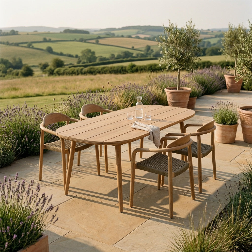 Eucalyptus outdoor dining table 