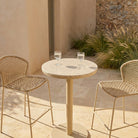 Beige outdoor stool