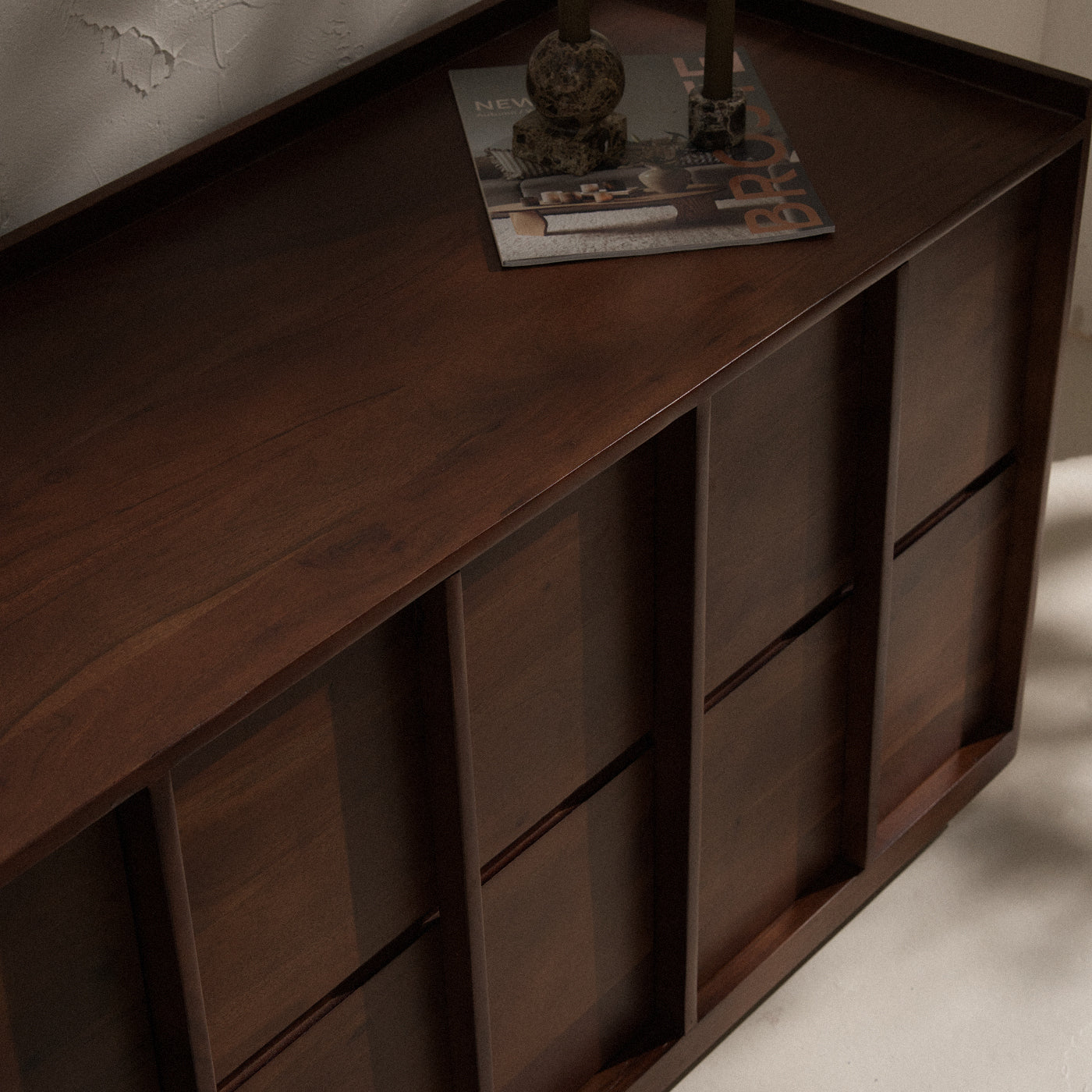 Dark Wood Japandi Sideboard