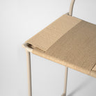 Kirei beige counter stool with integrated footrest