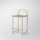Kirei beige arched back bar stool with natural Nordic rope seat
