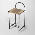 Kirei black counter stool with integrated footrest