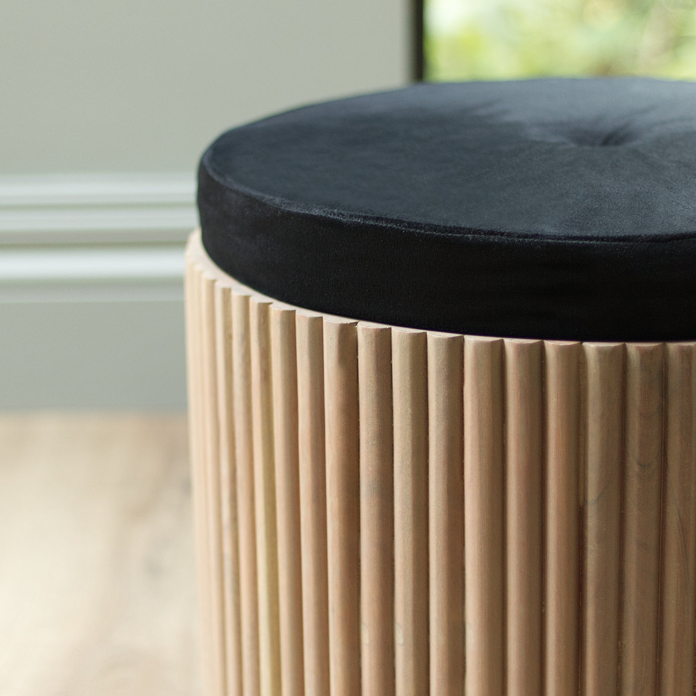 Black Velvet Pouffe