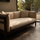 Modern 4-seater sofa with wooden frame