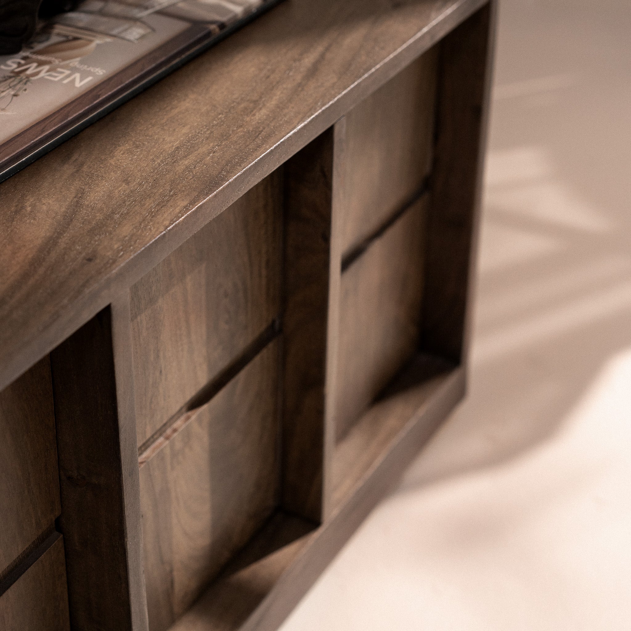 Dark wooden TV unit