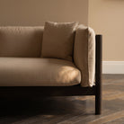 Wood-framed 4-seater sofa with wooden frame