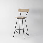 Stoker Light Wood Counter Stool With Backrest