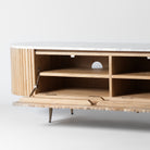 Oak and marble tv stand