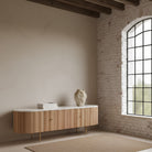 Oak Media Unit, Ribbed, Marble