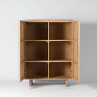 Slatted wood cabinet