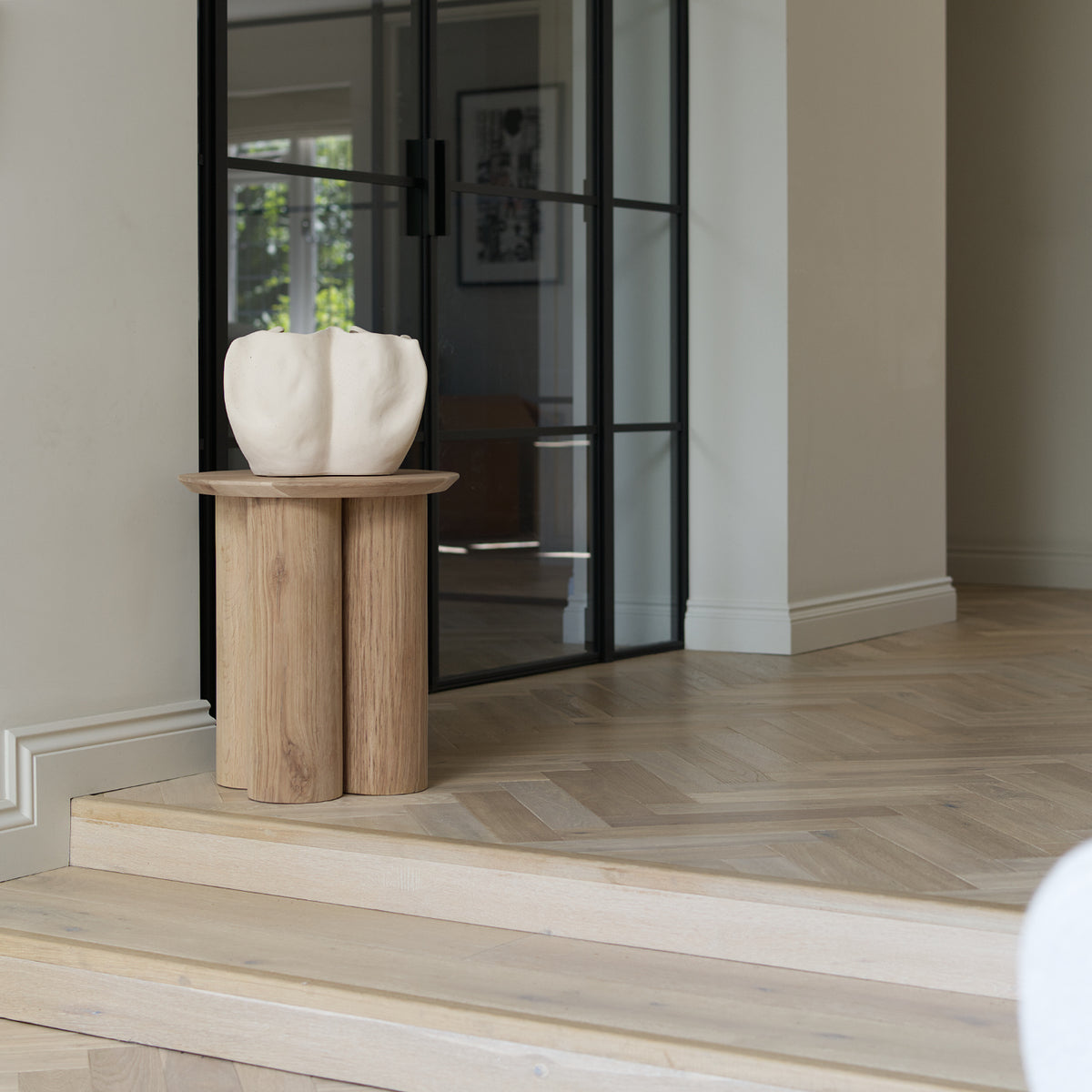 Hikui Side Table, Oak side table, chunky leg, minimalist Vaunt Design