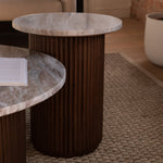 Olavi Brown Marble Side Table