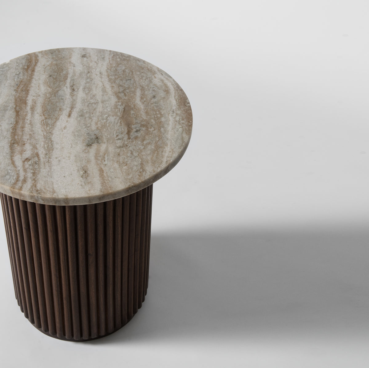 Round marble side table