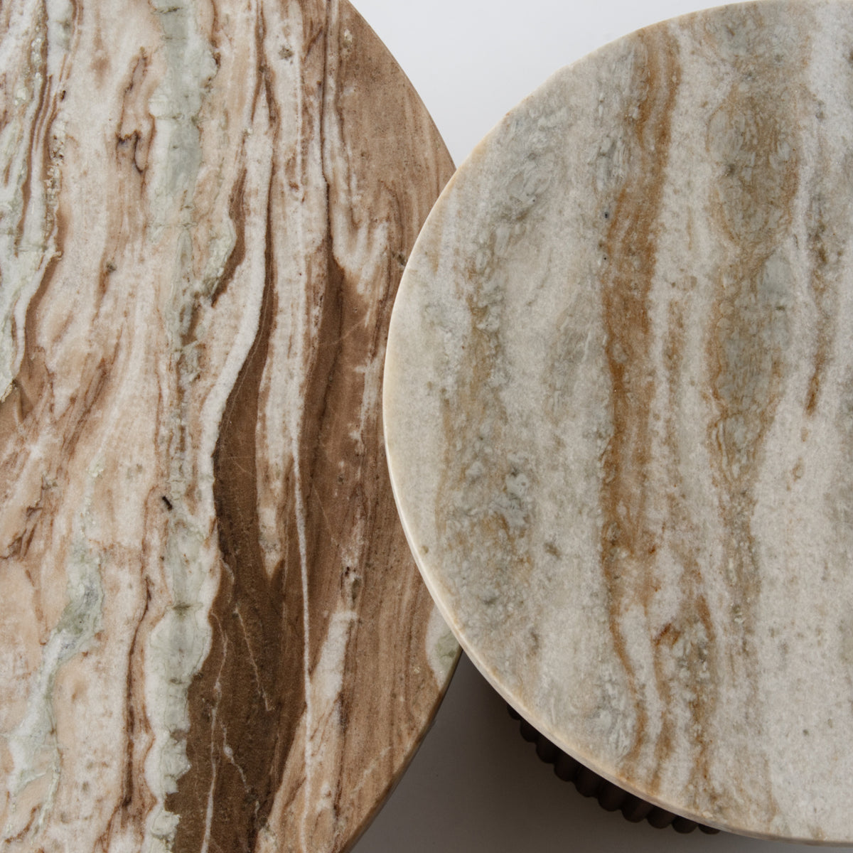 Brown marble tables