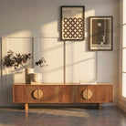 Ribbed mid century media unit
