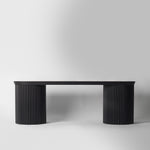 Larsen Ribbed Black Dining Bench Short