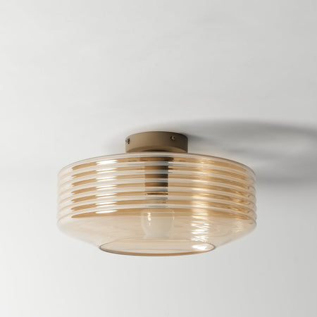 Ribbed glass ceiling light
