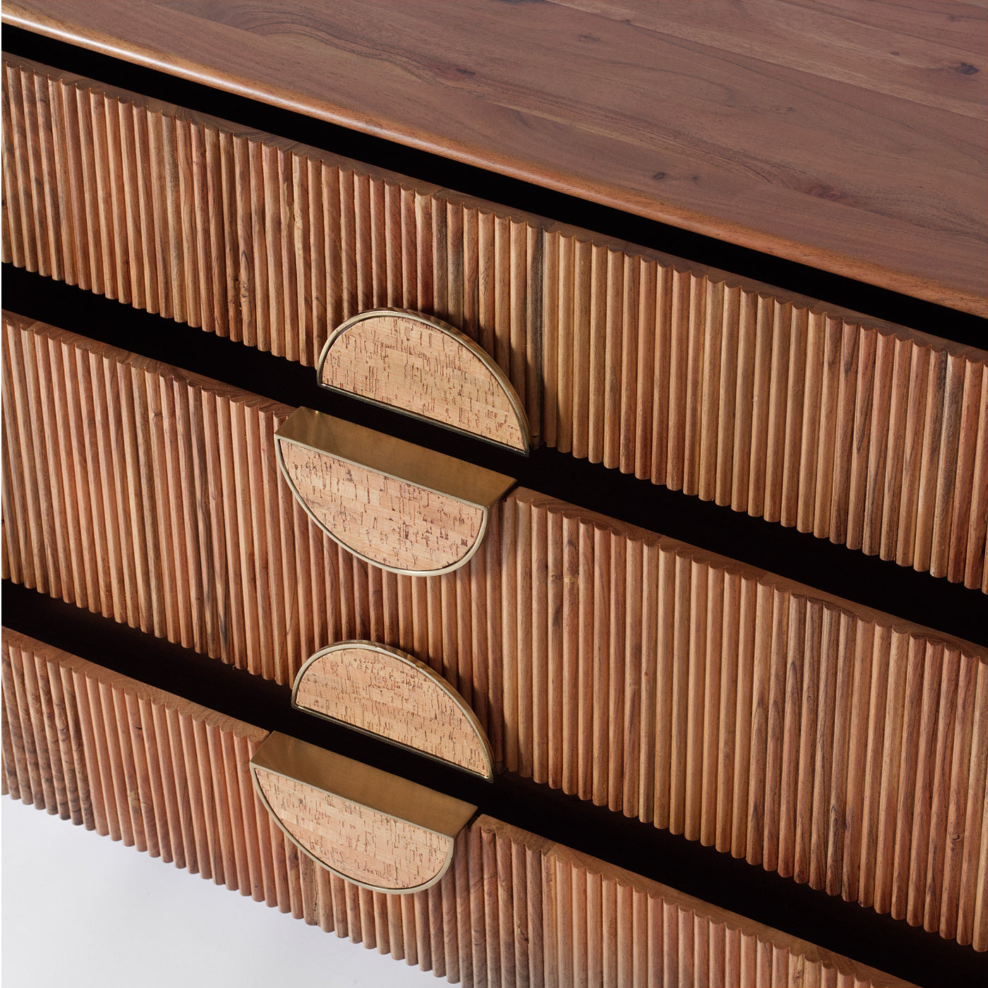 Edvard Acacia Ribbed Chest Of Drawers | Vaunt Design