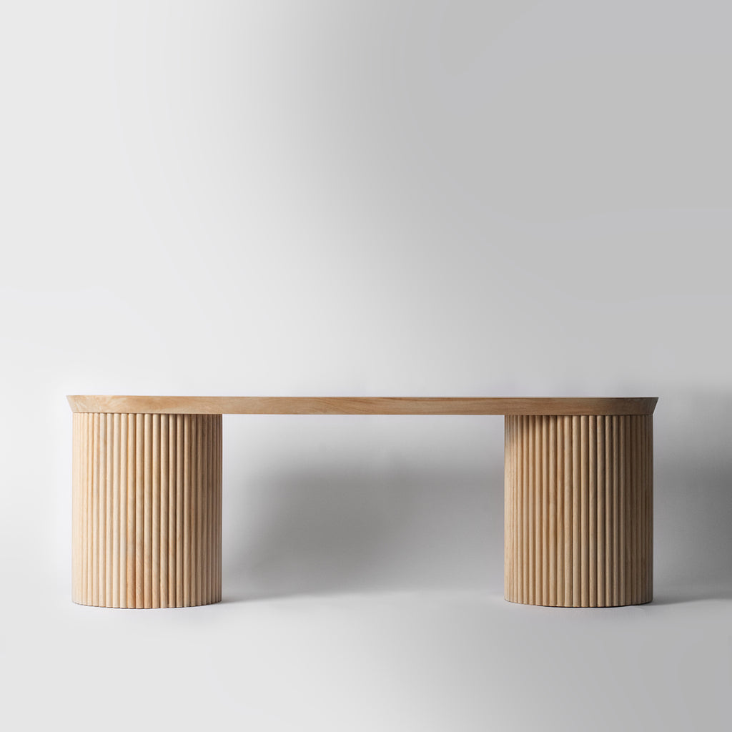 Dining Bench Mango Wood Ribbed