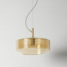Ribbed glass pendant light