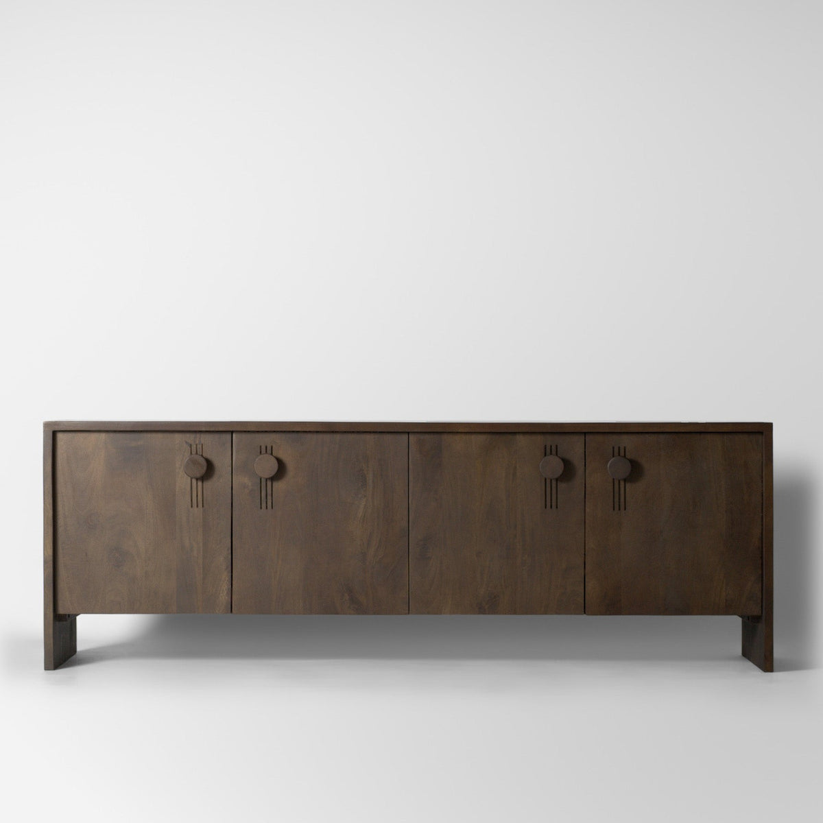Dark mango wood low sideboard
