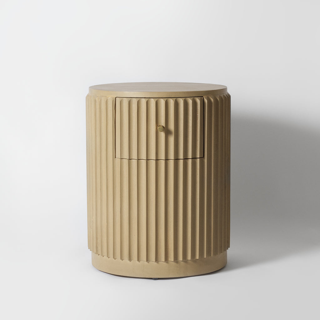 Fluted bedside table round