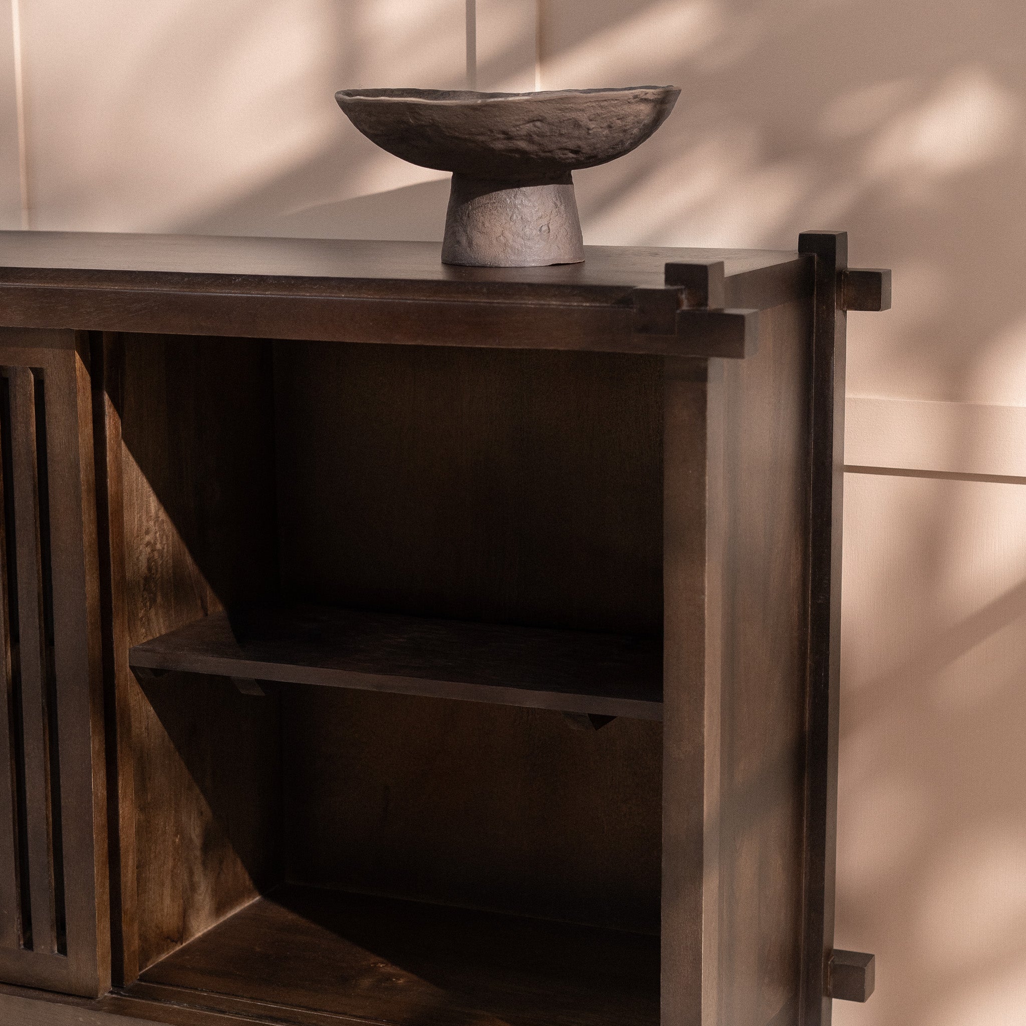 Rustic sliding door cabinet
