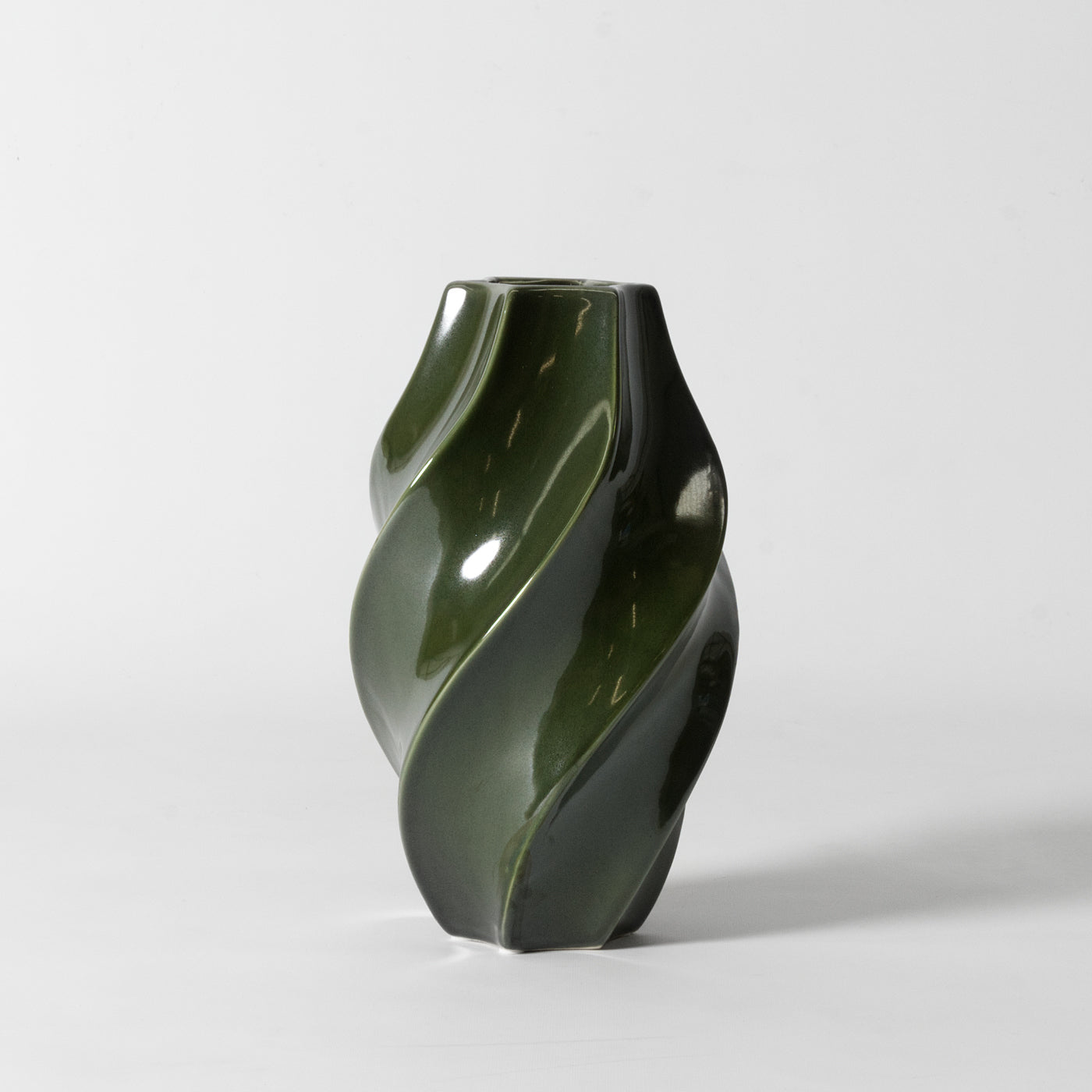Twisted green vase