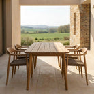 Slatted outdoor dining table