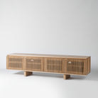 slatted oak media unit