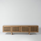 Oak Slatted Media Unit