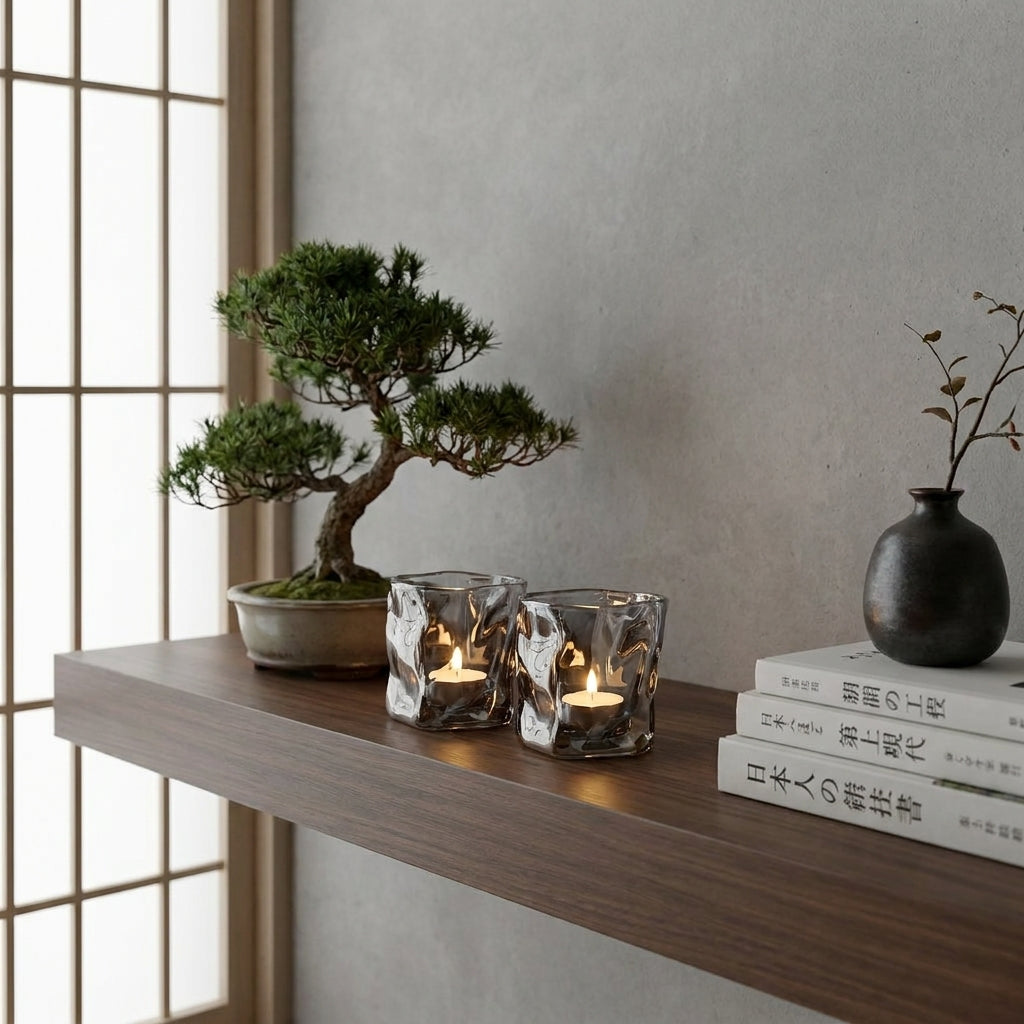 Smoked glass tealight holders