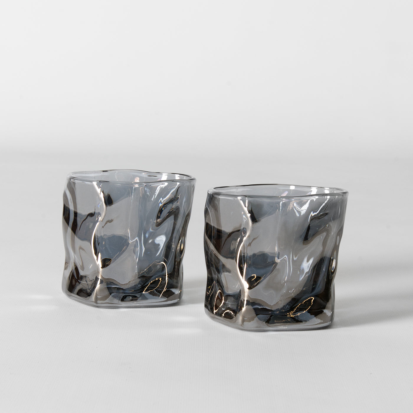 Glass tea light holder set