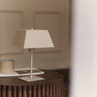 Beige metal table lamp