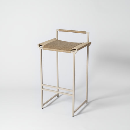 Taupe Jute Bar Stool, Woven