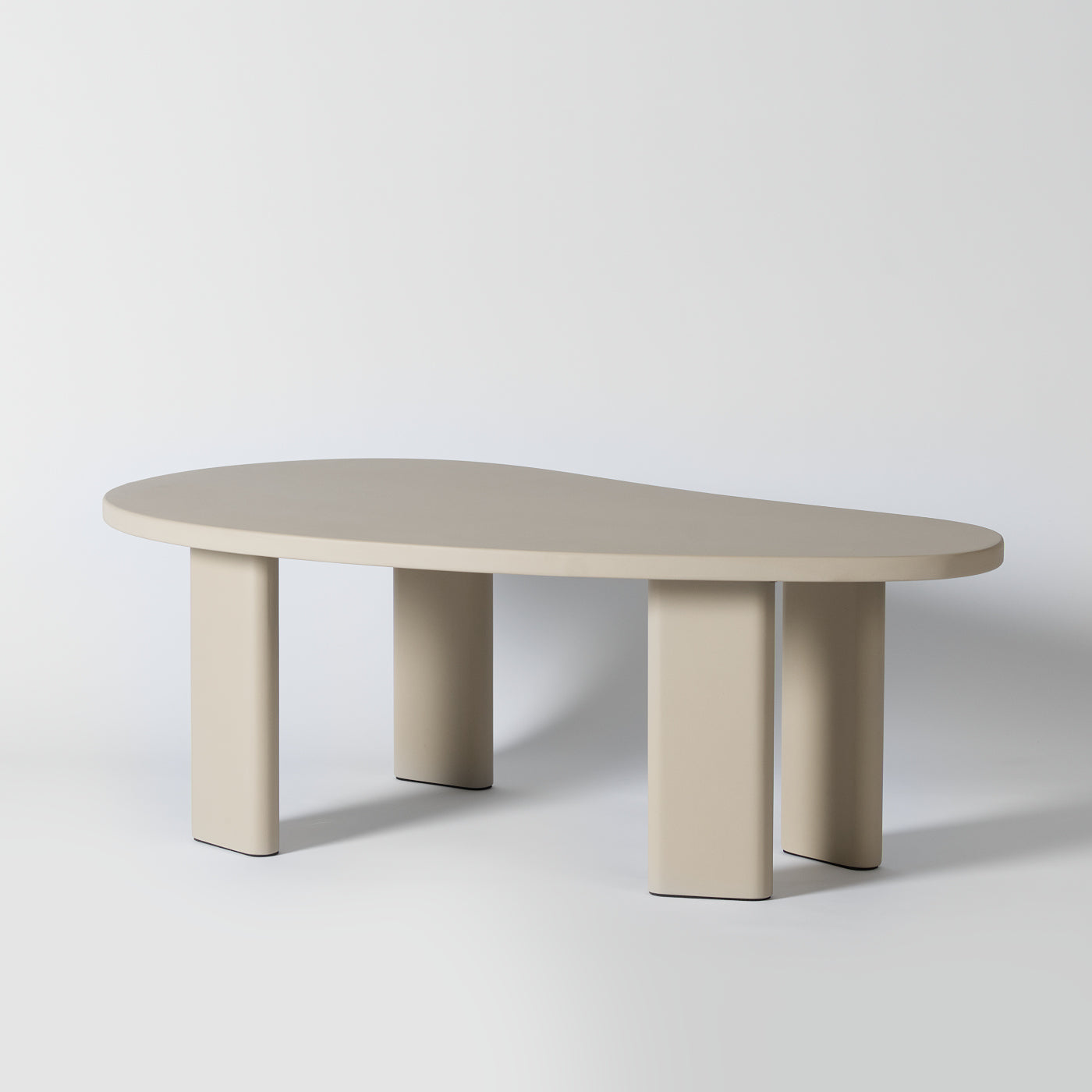 Taupe coffee table with organic shape
