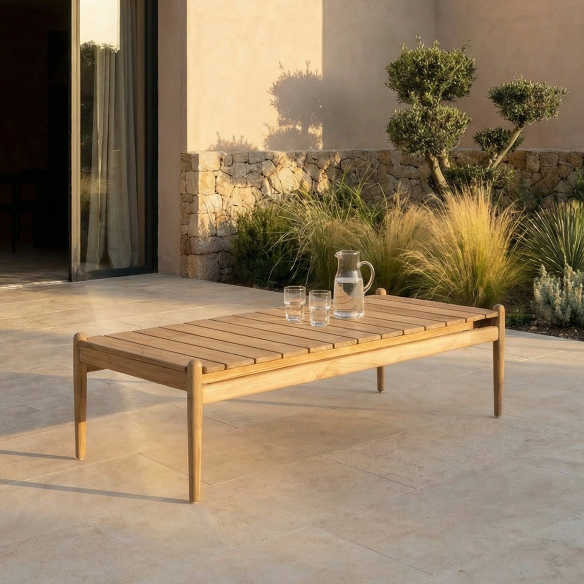 Teak outdoor coffee table