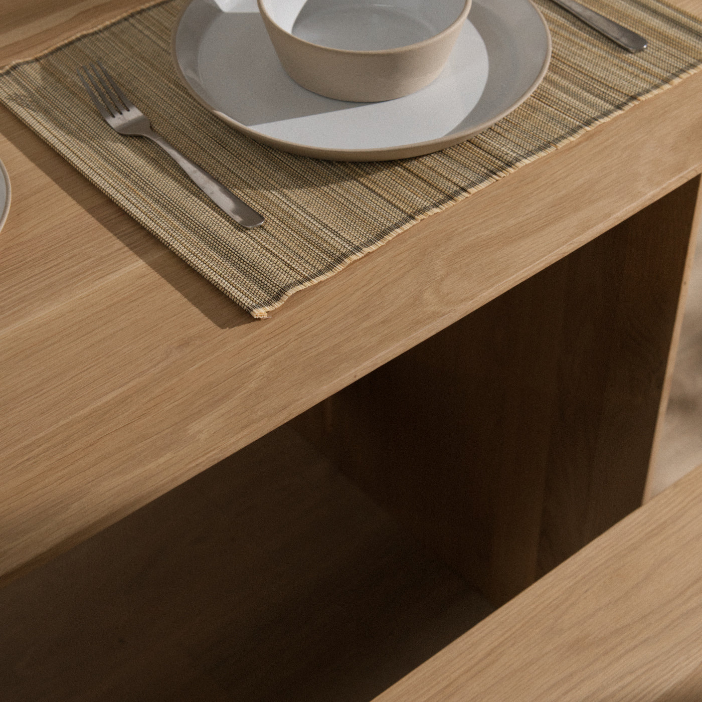 Solid wooden dining table