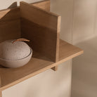 Oak modular wall shelf