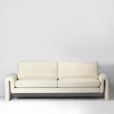 White Boucle Sofa