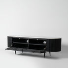 Black wooden media unit