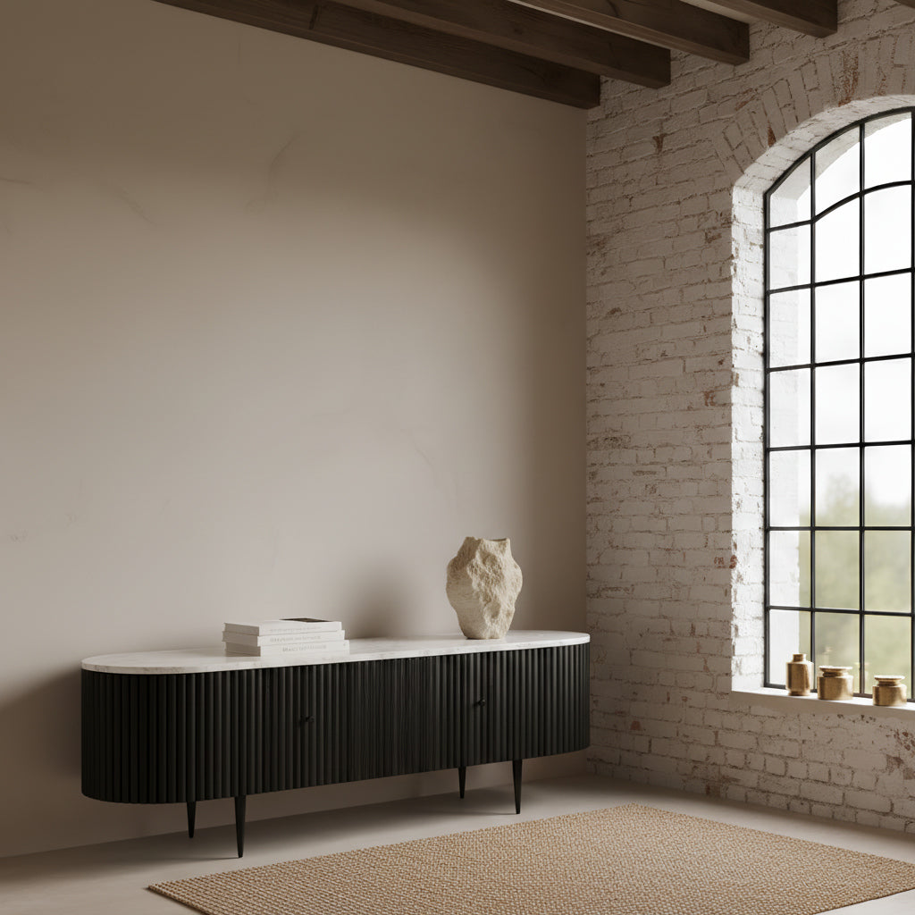 Ribbed Black Media Unit