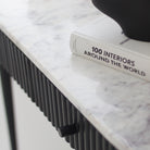 white marble console table