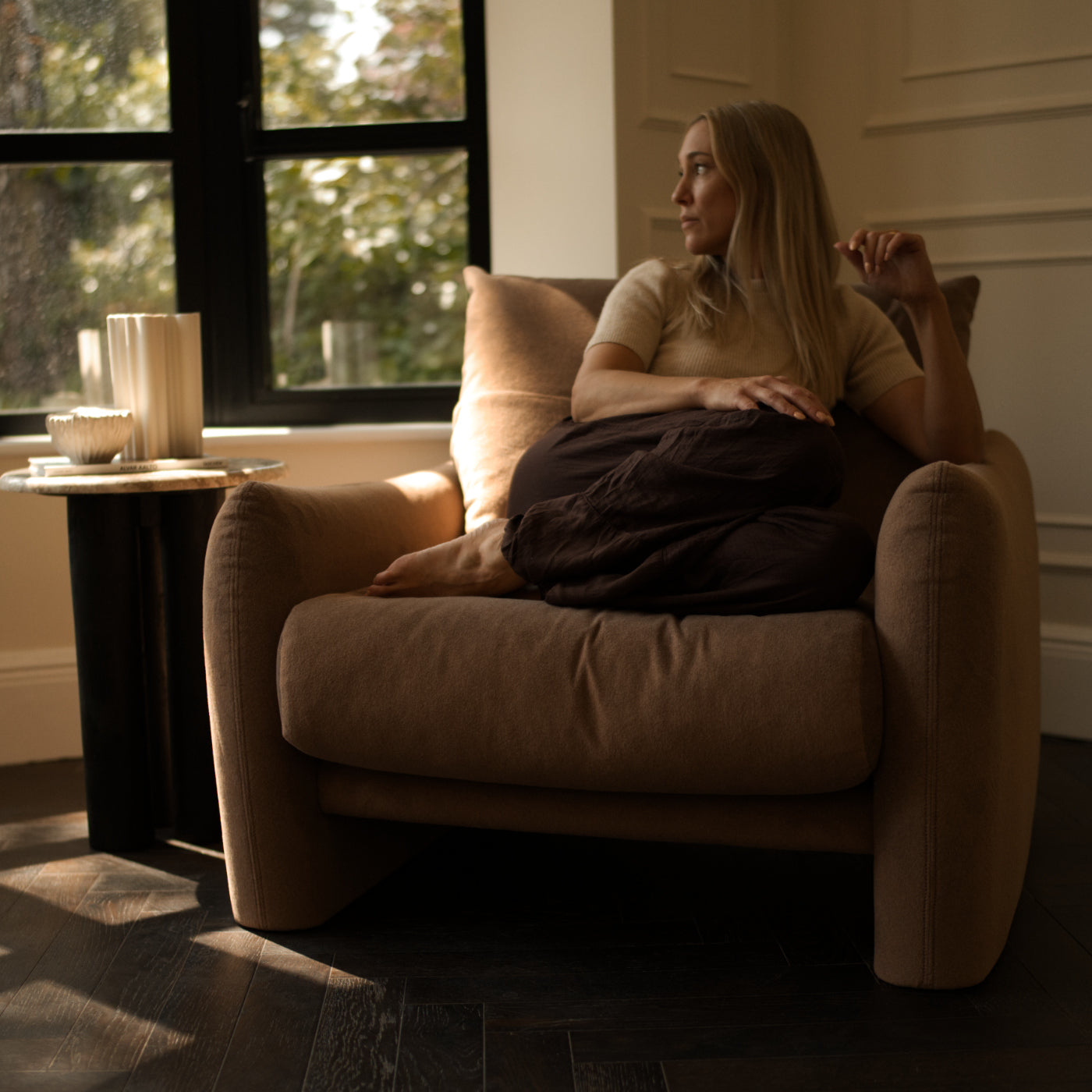 wide armchair