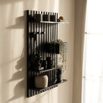 Keiko Slat Black Wall Shelf