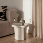 Organic shaped ceramic side table