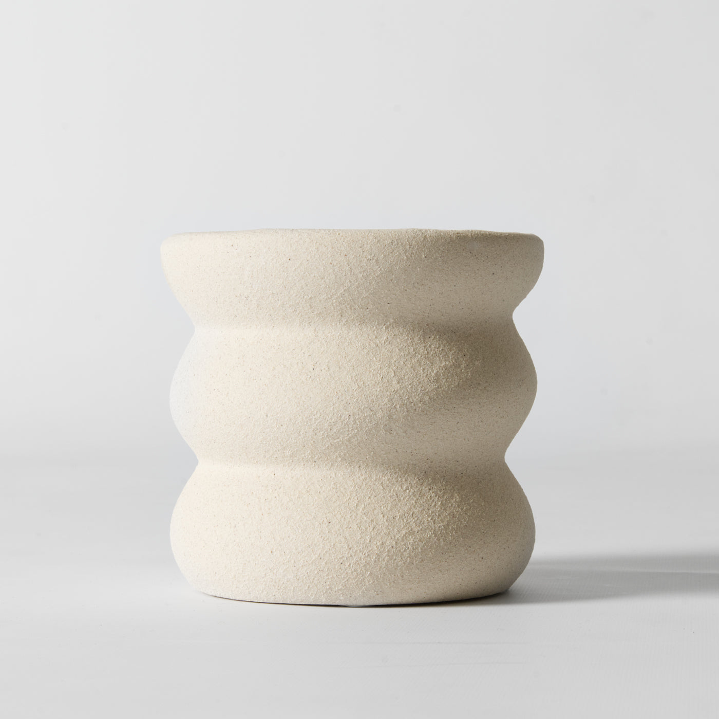 Textured white plant pot