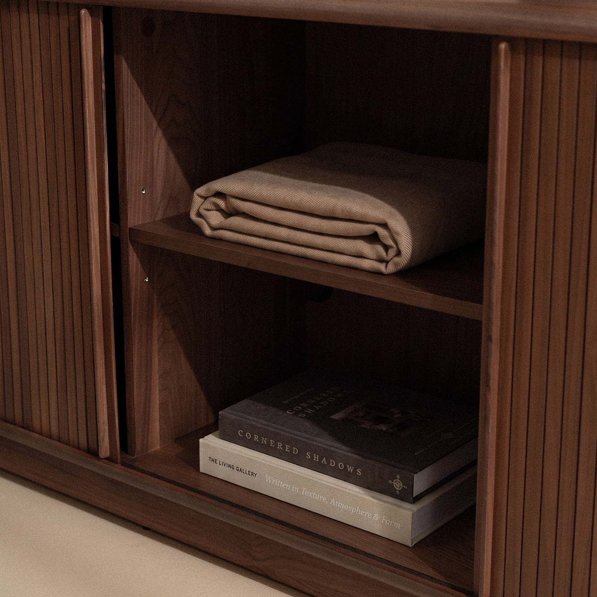 riva dark walnut wood sliding 2 door tv unit