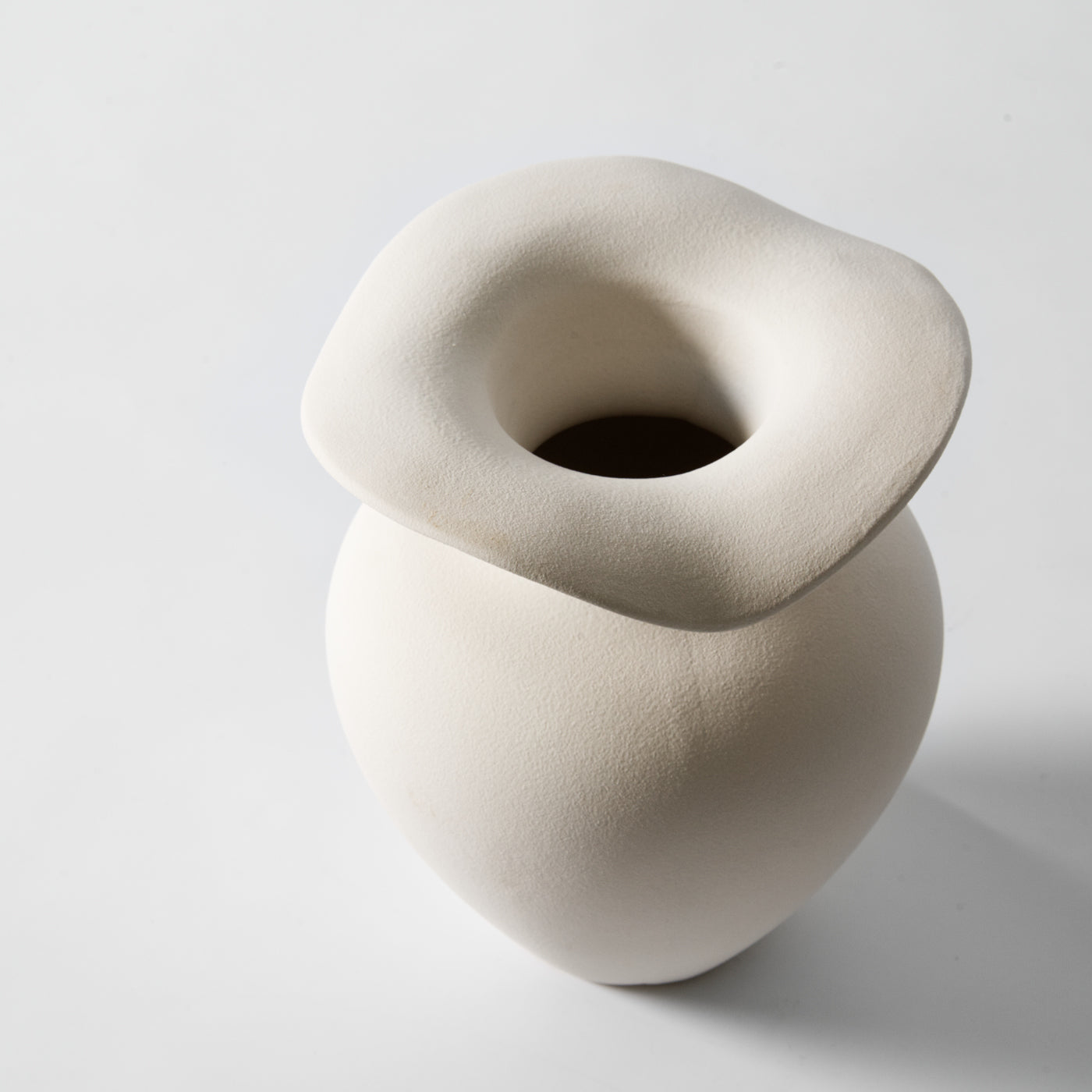textured white vase