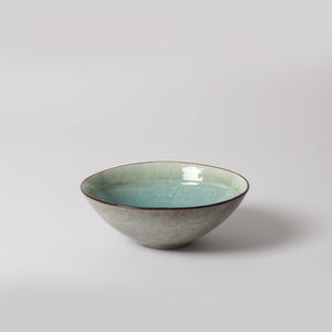 Aqua stoneware bowl